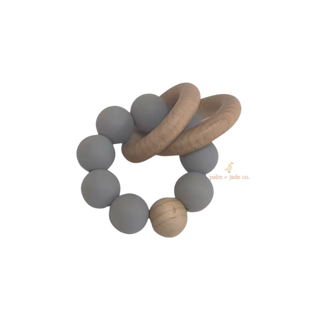 Silicone & Wood Baby Teether