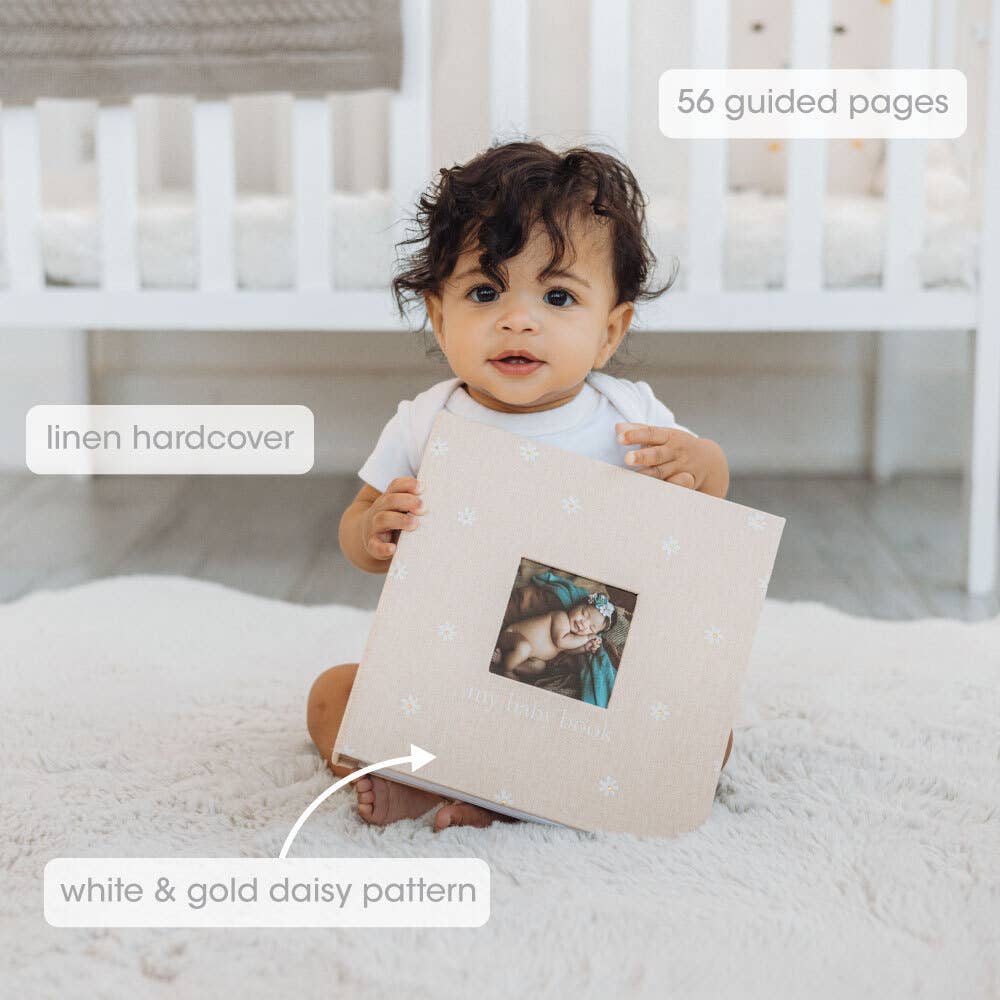 Daisy Print Square Baby Memory Book