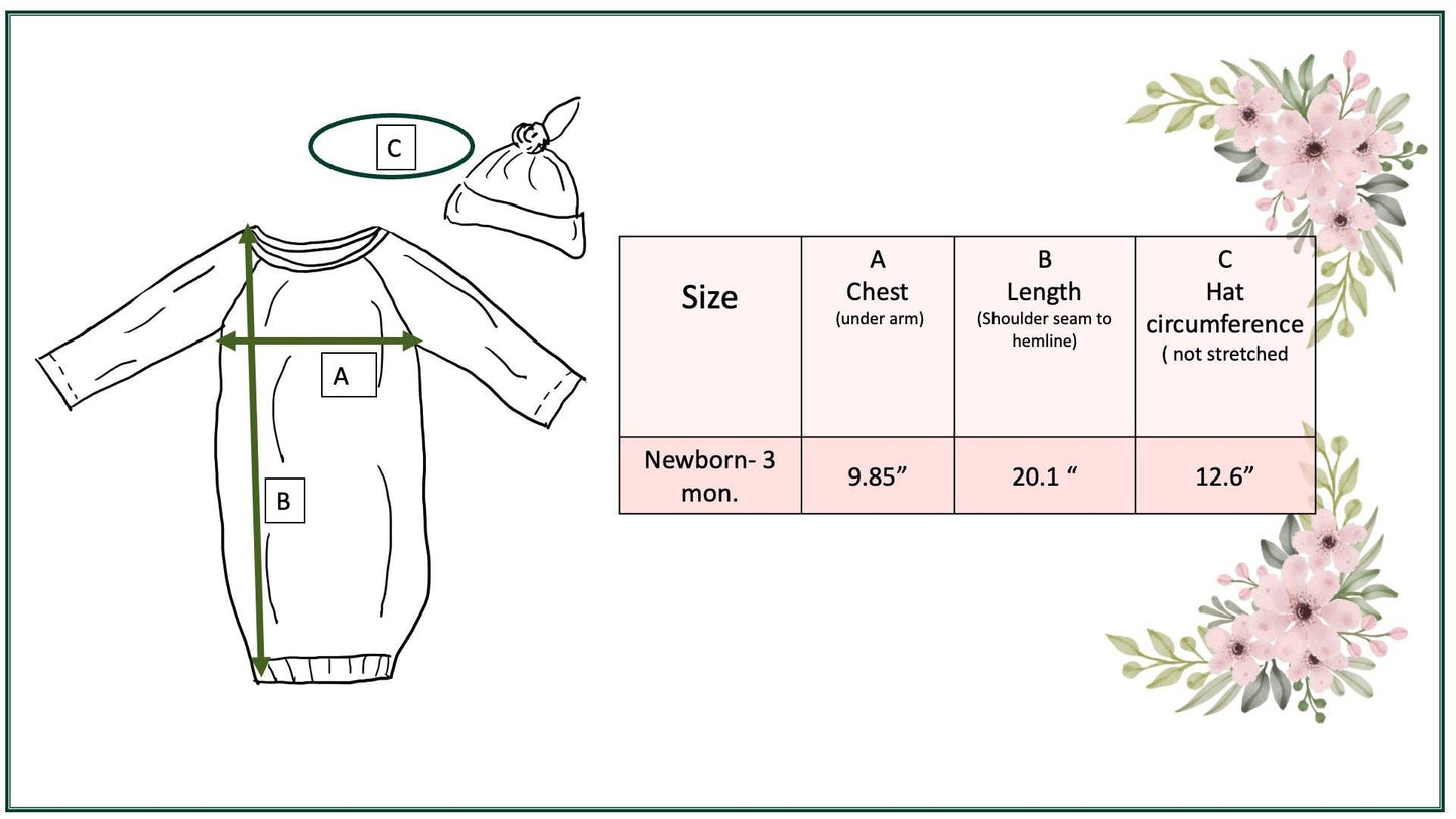 Blue Fish Baby Gown: 0-3 Months