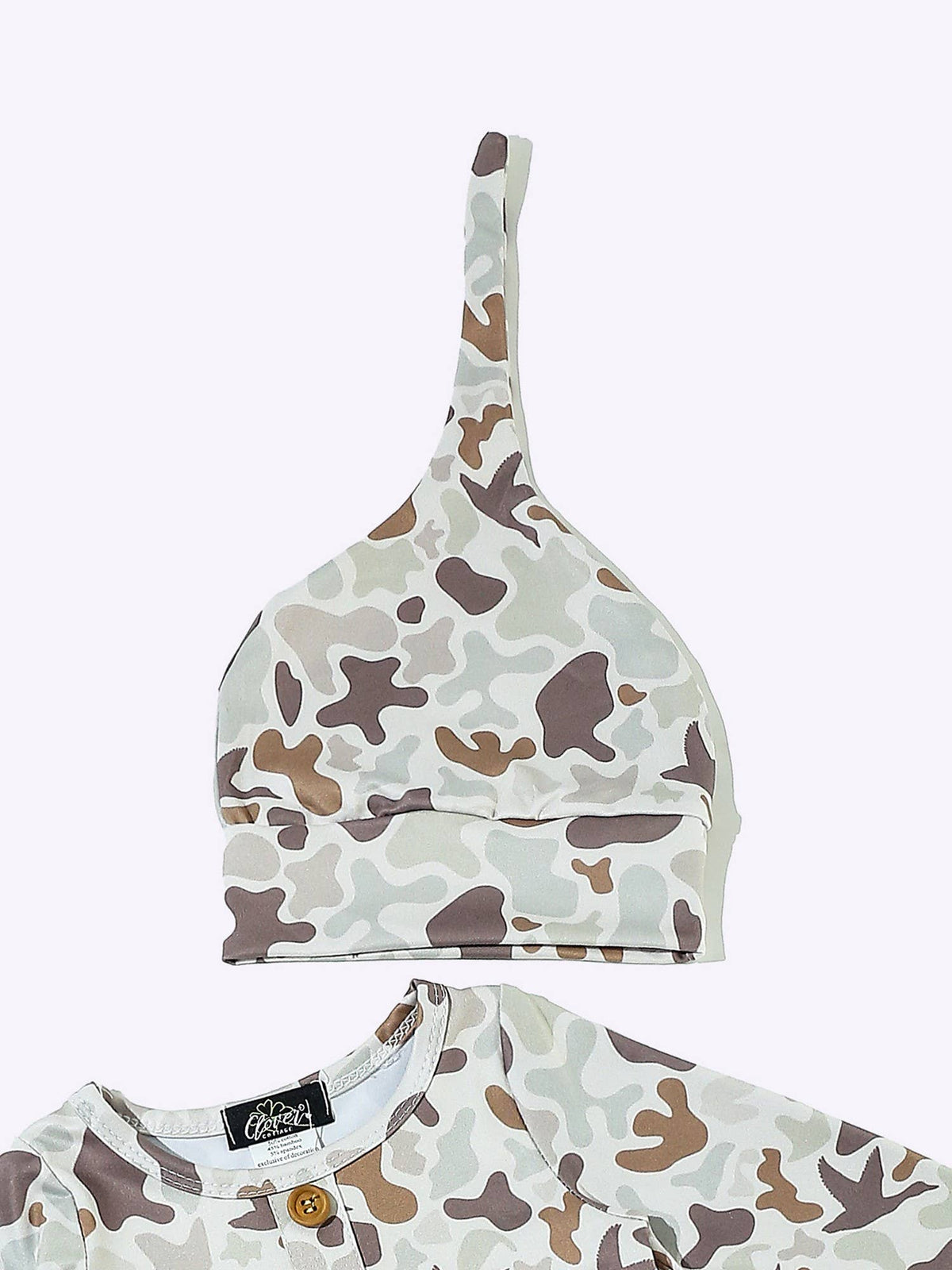 Muted Camo Knotted Gown 0-3m