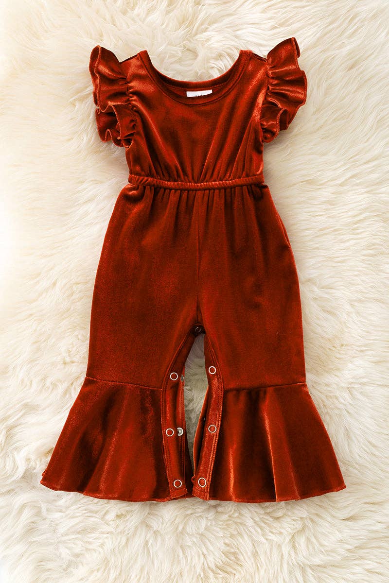Rust Velvety Romper