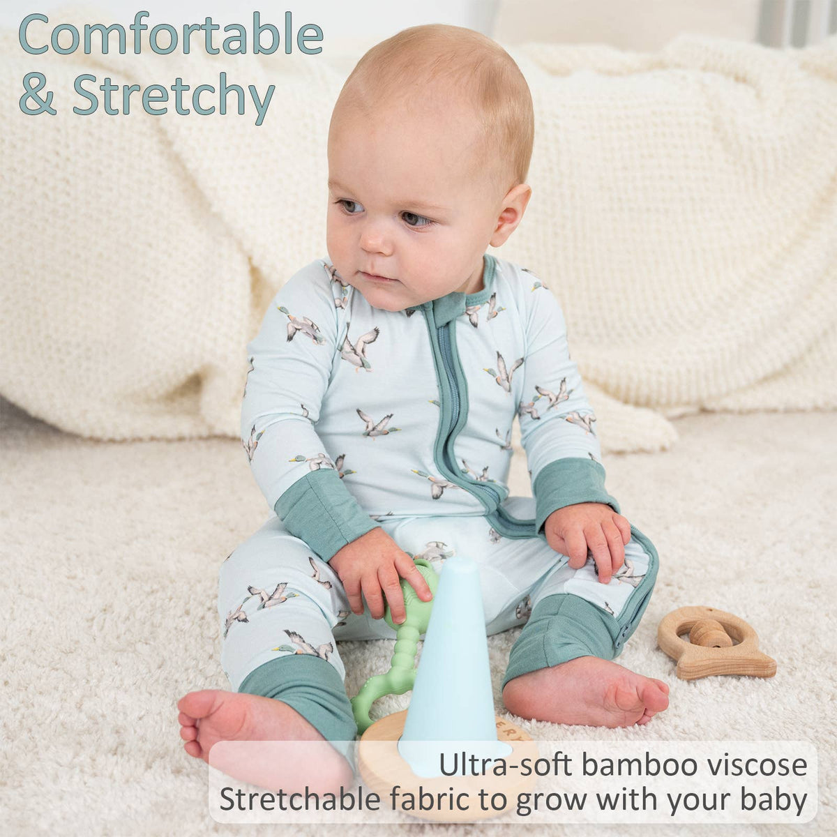 Bamboo Convertible Zipper Mallard Duck: Newborn
