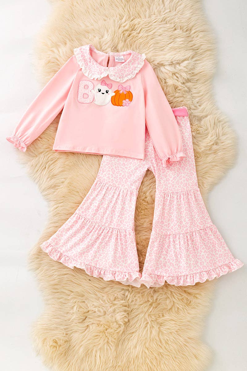 Boo Applique & Cheetah Bell Bottoms