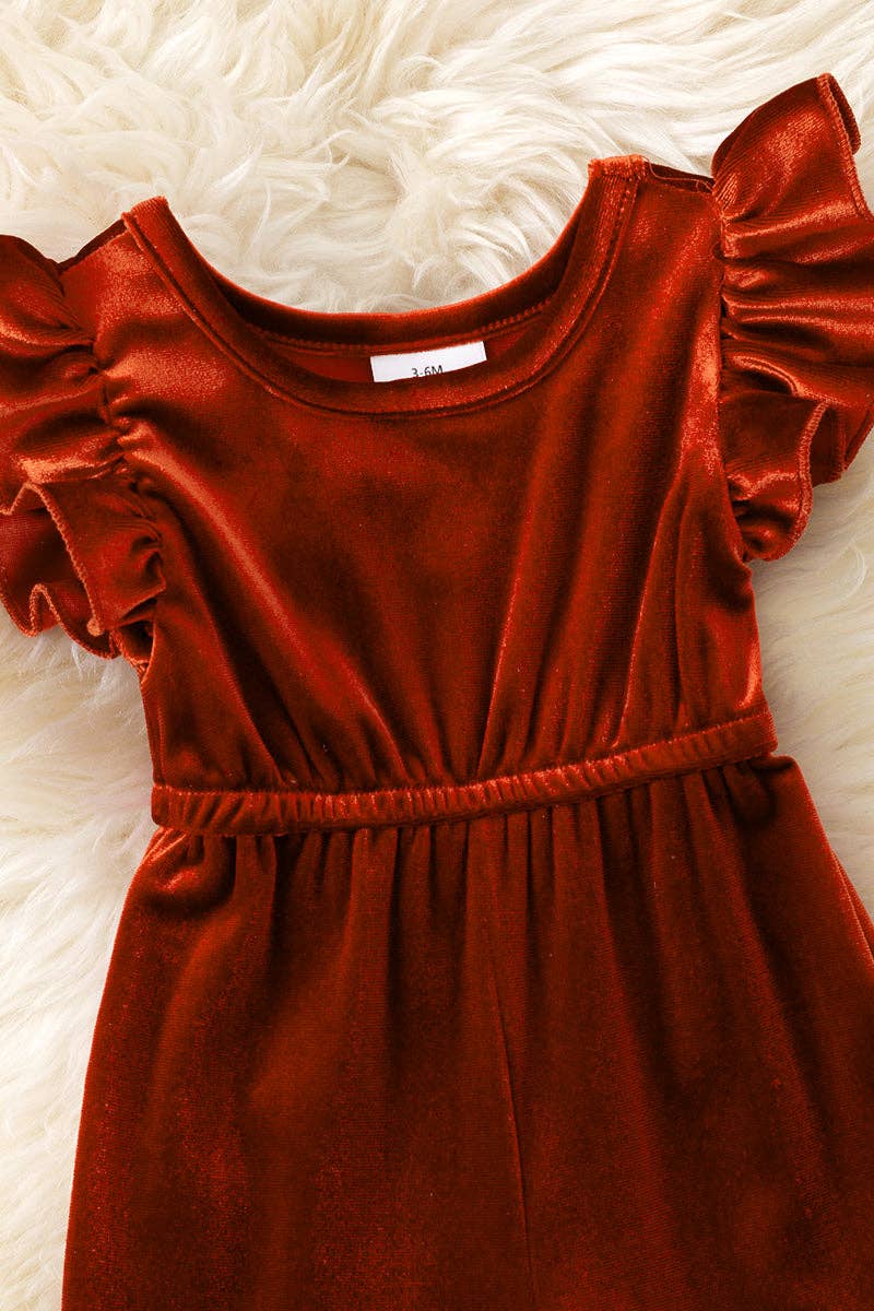Rust Velvety Romper