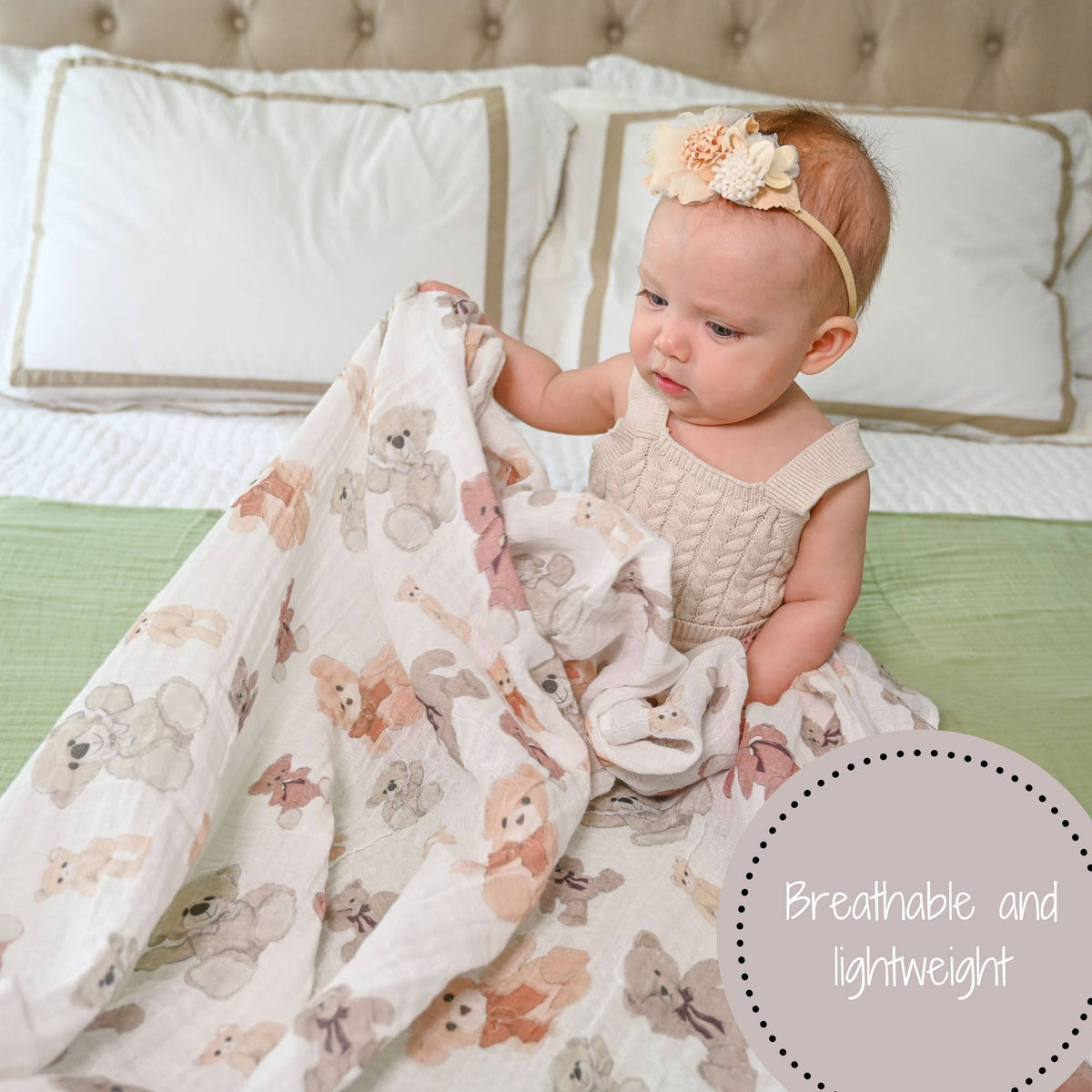Muslin Swaddle Blanket Bear Hugs