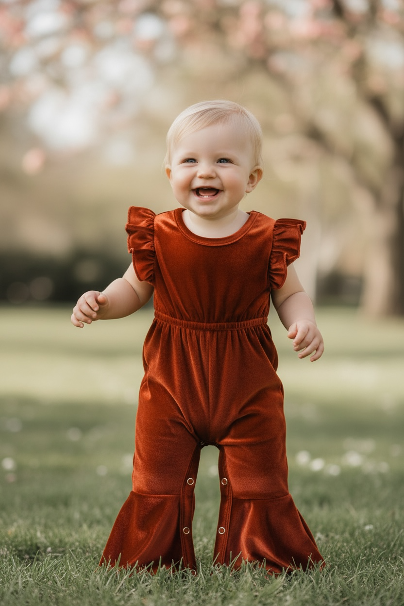 Rust Velvety Romper