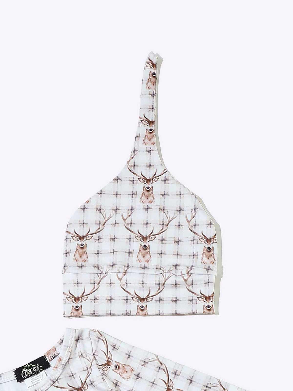 Plaid Deer Knotted Gown 0-3m
